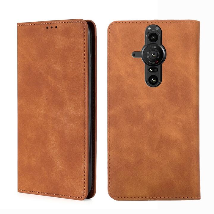 Produktbild Cover-Discount Sony Xperia PRO-I - Stand Flip Case Hülle braun (Sony Xperia Pro-I)