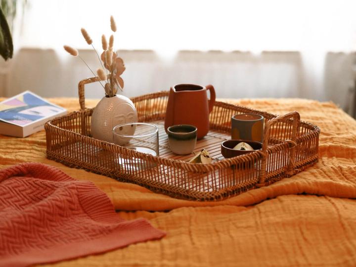 Produktbild Esmée Decke aus Baumwolle 170 x 130 cm, Orange (170 x 130 cm)