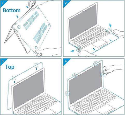 Produktbild PhoneLook Hülle Hardshell Schutzhülle Ultra-dünn für Pro zweiteilig semi-transparent (14", Apple)