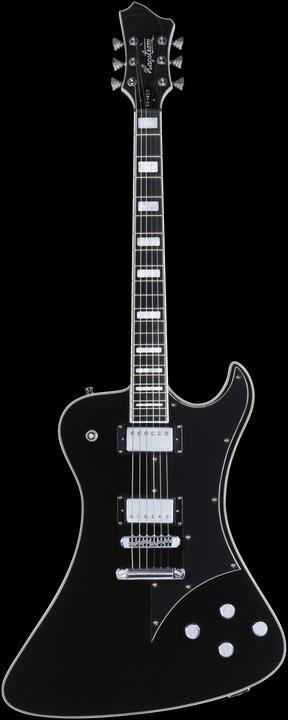 Actual product image Hagstrom Electric Guitar, Fantomen Custom, Black Gloss (Electric guitar, Mahogany, Maple)