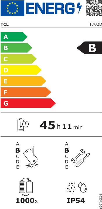 Energie-Label TCL 50 Pro NxtPaper (512 GB, Moon Gray, 6.80", SIM + eSIM, 108 Mpx, 5G)
