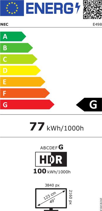 Energie-Label NEC MultiSync E498 (3840 x 2160 Pixel, 48.50")