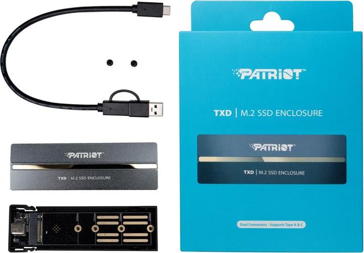 Produktbild Patriot TXD externí box USB 3.2 M.2 Gen2 NVMe SSD (M.2 2242, M.2 2230, M.2 2280, M.2 2260)