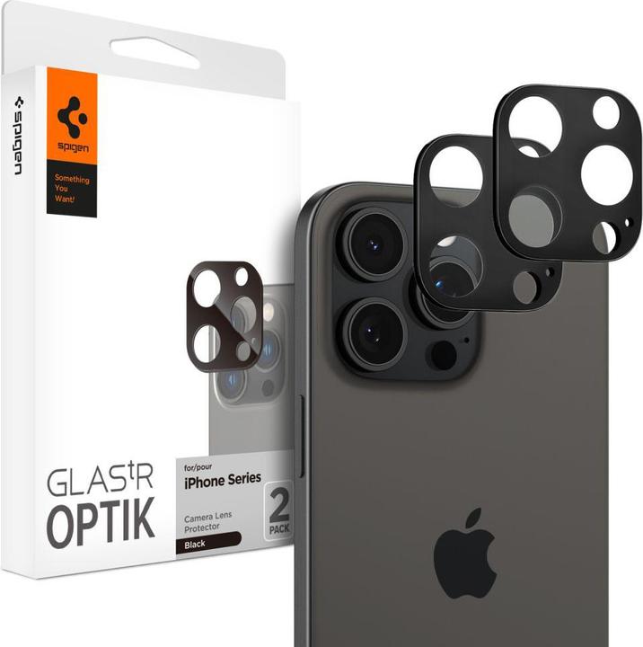 Produktbild Spigen Optik.Tr Camera iPhone 14 Pro/14 Pro Max Lens 2szt./2pcs czarny/black AGL05273 (2 Stück, Apple iPhone 11 Pro)
