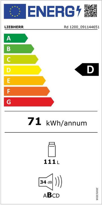 Etichetta energetica Liebherr Rd1200-20 (111 l)
