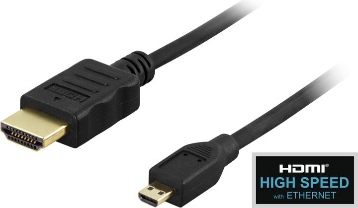 Actual product image Deltaco HDMI-1013 HDMI Cable 1 m HDMI Type D (Microphone) HDMI Type A (Standard) Black (1 m, HDMI)