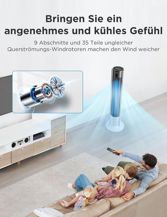 Actual product image Midea Turmventilator mit Fernbedienung und Timer (45 dB)