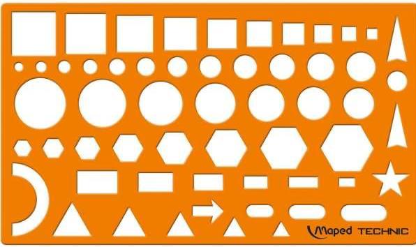 Actual product image Maped Drawing stencil NORMOGRAPHE TECHNIC, orange