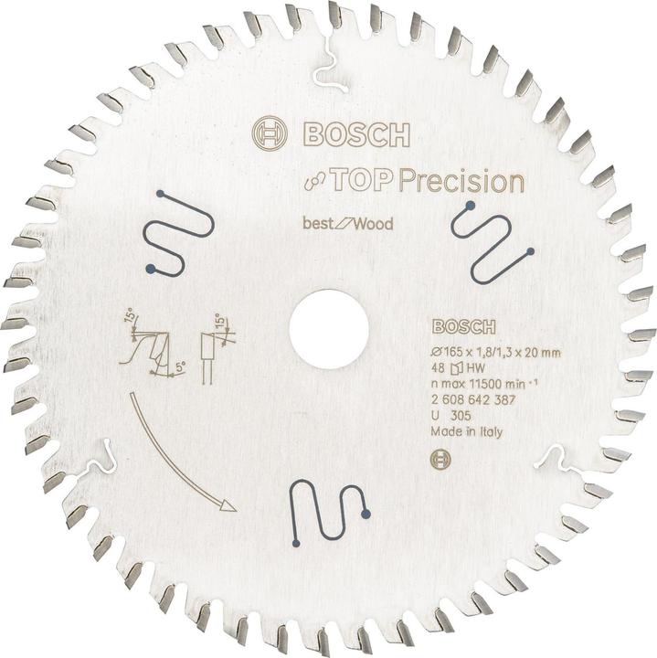 Bosch Professional Zubehör Kreissägeblatt Top Precision Best for Multi Material 165 x 20 x 1,8 mm, 56
