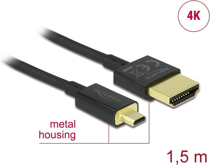 Immagine prodotto Delock HDMI (tipo A) - micro HDMI (tipo D) (1.50 m, HDMI)