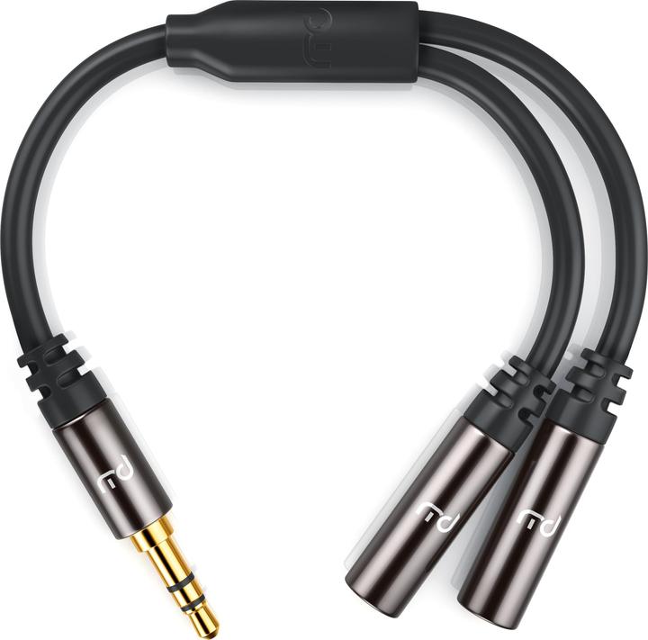Actual product image Primewire 3.5mm jack to 2x 3.5mm jack audio adapter, 15 cm, stereo audio AUX to 2x jack Y-adapter (0.15 m, 3.5mm jack (AUX))