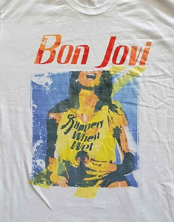 Immagine prodotto Bon Jovi Slippery When Wet Maglietta con copertina originale (XL)