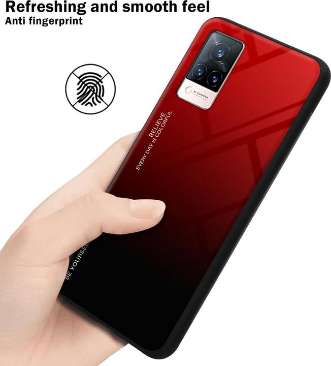 Productafbeelding Cadorabo TPU 2 Kleuren Glazen Hoesje (Vivo V21)