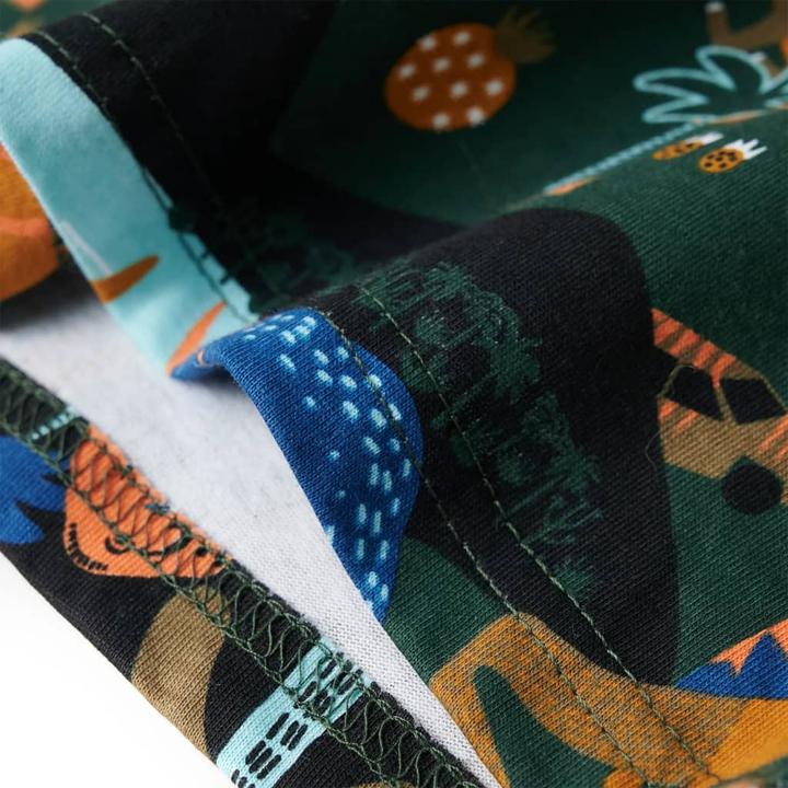 Produktbild VidaXL Kinderpyjama mit Langen Ärmeln Dunkelgrün 104,Material (104)