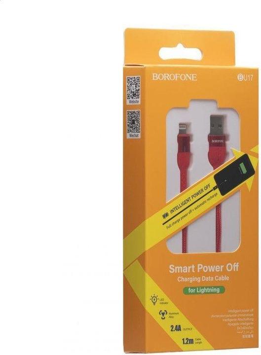 Actual product image Borofone Starlight - cable połączeniowy USB do Lightning 1.2 m (czerwony) (1.20 m, USB 3.0)