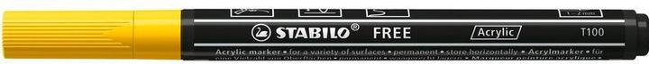 Produktbild STABILO Acrylmarker - FREE Acrylic - T100 Rundspitze 1-2mm - Einzelstift - gelb (Gelb, 2 mm, 1 x)