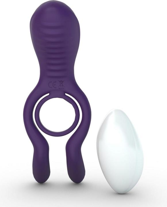 Actual product image Tracy's Dog Remote Control Vibrating Penis Ring - Purple (3.40 cm)