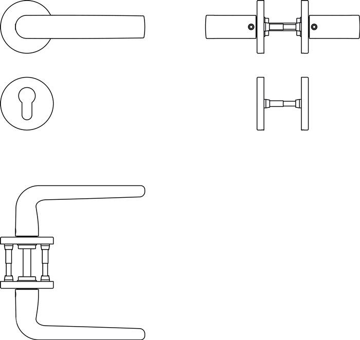 Actual product image Rolly Toys Rosette grt.12 1267 Alu.0810 rd.BB DIN L/R FSB (Door handle)