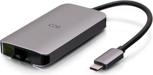 Produktbild C2G USB C Dock with HDMI, USB, Ethernet, USB C & Power Delivery up to 100W (USB-C, 4 Ports)