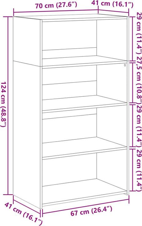 Produktbild VidaXL Highboard (70 x 41 x 124 cm)