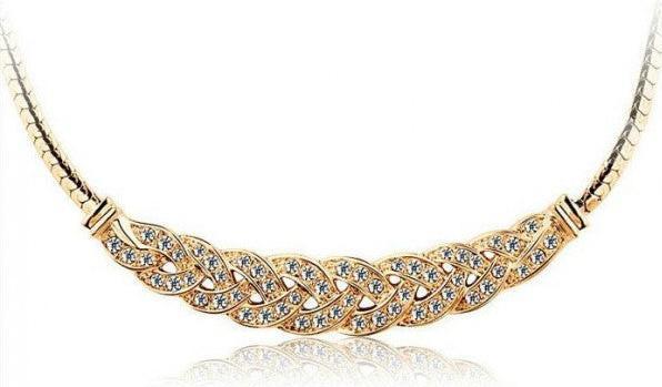 Hermex Platinum veredelte LUXUS Halskette mit Zirkonia - Gold (Kupferlegierung, 42 cm)