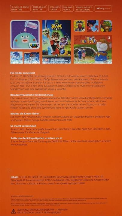 Produktbild Amazon Fire HD 10 Kids (2021) inkl. Hülle (10.10", 32 GB, Lavender)