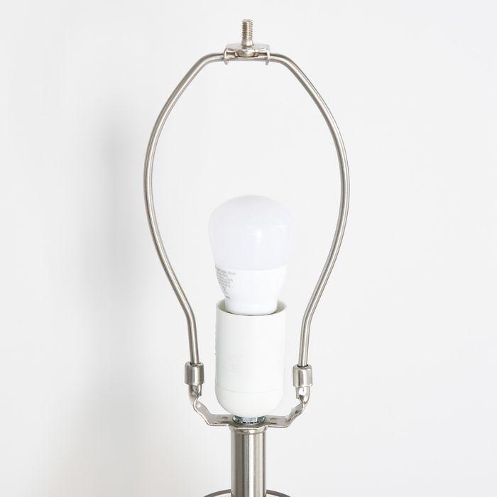 Produktbild Swisshandel24 2-Set Tischlampen Tischleuchten E27-Fassung Nachttischlampe 40 W Glas Leinen Stahl Bernstein Ø30 x 5 (E27)