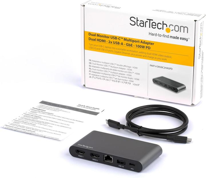 Actual product image StarTech DK30C2HAGPD (USB-C, 4 Ports)