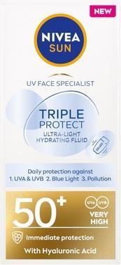 Actual product image NIVEA Sun Triple Protect Ultra-Light Hydrating Fluid (Sun cream face, SPF 50+, 40 ml)