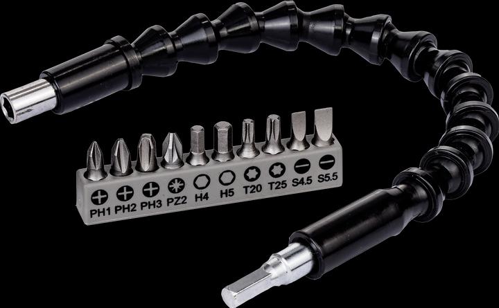 Bosch Professional Zubehör 11 pcs. extension flexible en plastique SDB (Croix Phillips PH M1, Croix Phillips PH M2, Croix Phillips PH M3, Croix Pozidriv PZ M2, Six pans creux TX M20, Six pans creux TX M25, Hexagone (hexagonal) M4, Hexagone (hexagonal) M5)