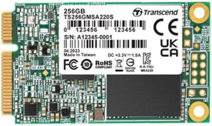 Actual product image Transcend SSD 128GB MSA220S mSATA 3D NAND, SATA3 (128 GB, mSATA)