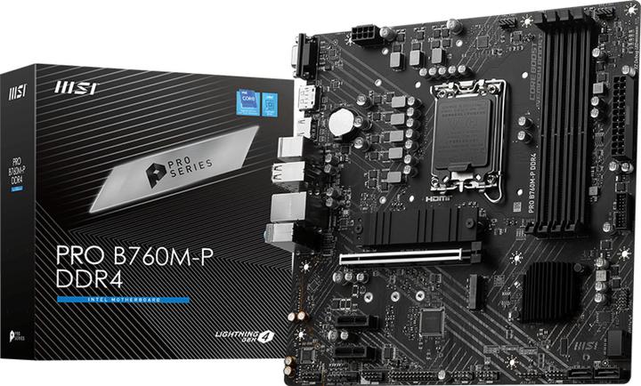 MSI MB PRO B760M-P DDR4 (B760,S1700,mATX,Intel) (LGA 1700, Intel B760, mATX)