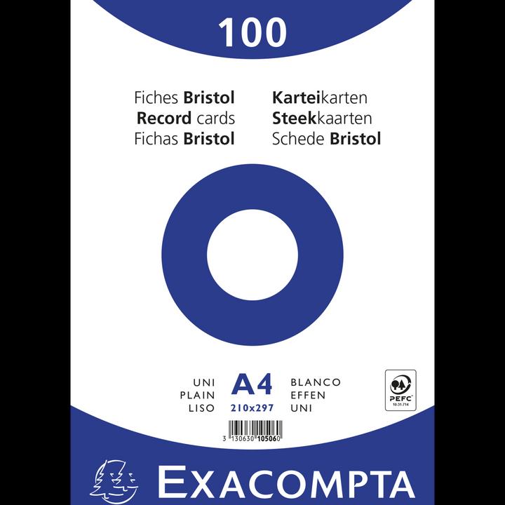 Actual product image Exacompta Index cards (210 x 297 mm, 205 g/m², 100 x)