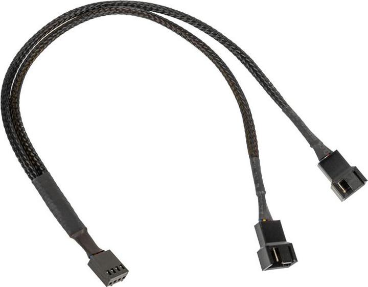 Produktbild Kolink 1-2 PWM Lüfter Splitterkabel - 35 cm, geflochten, schwarz (2 Lüfter)