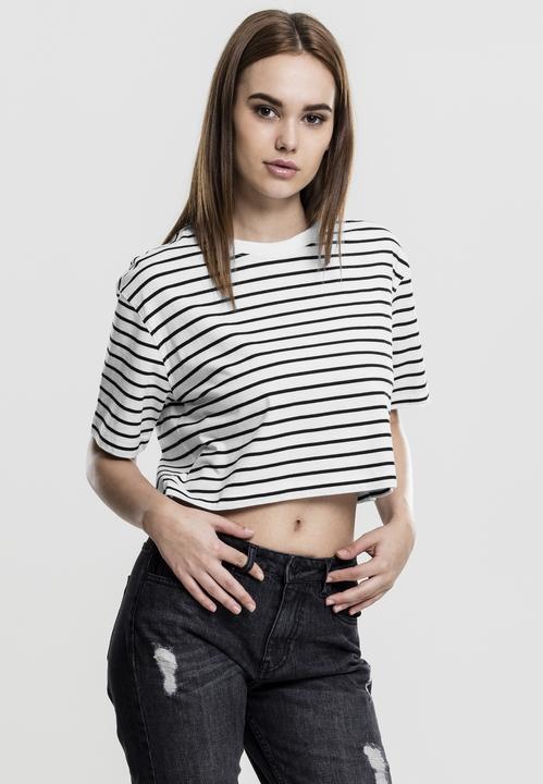 Actual product image Urban Classics Ladies Short Striped Oversized Tee (XS)