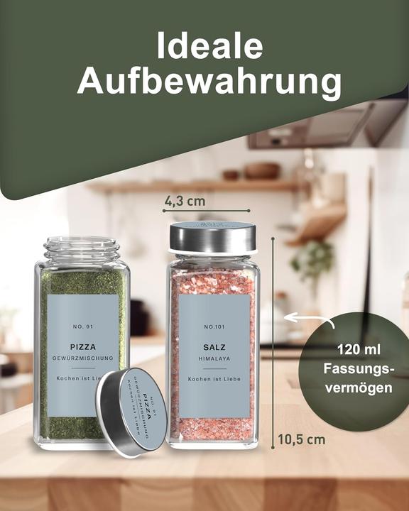 Produktbild Emma 24er-Set Gewürzgläser mit Etiketten (0.12 l)