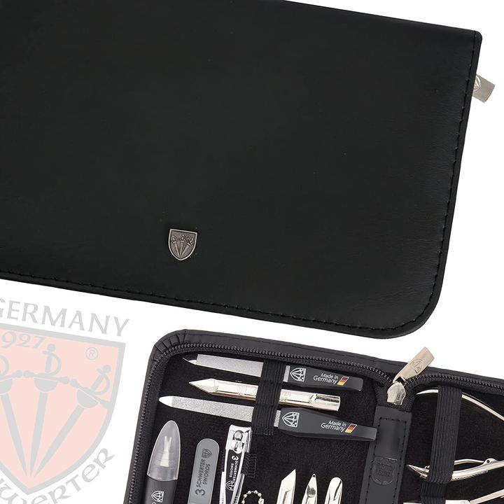 Produktbild Kellermann Germany Manikuereset Nagelset Cinisello 16tlg Echt Leder Schwarz