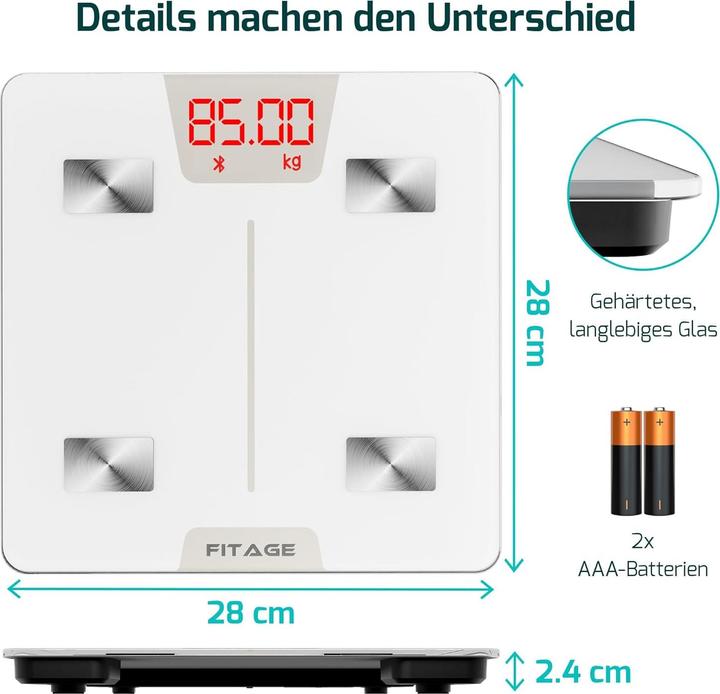 Produktbild Fitage Körperanalysewaage (180 kg)
