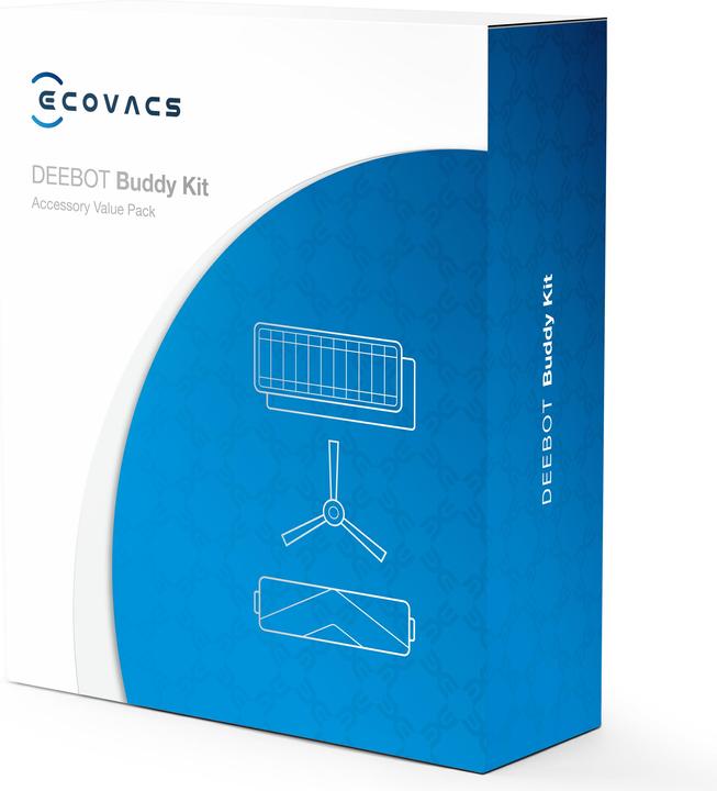 Actual product image Ecovacs Priedas Kit D-KT01-0017 4x Side Brushes, 1x Main, 3x High Efficiency Filters, 1x Cleaning Tool, Sui