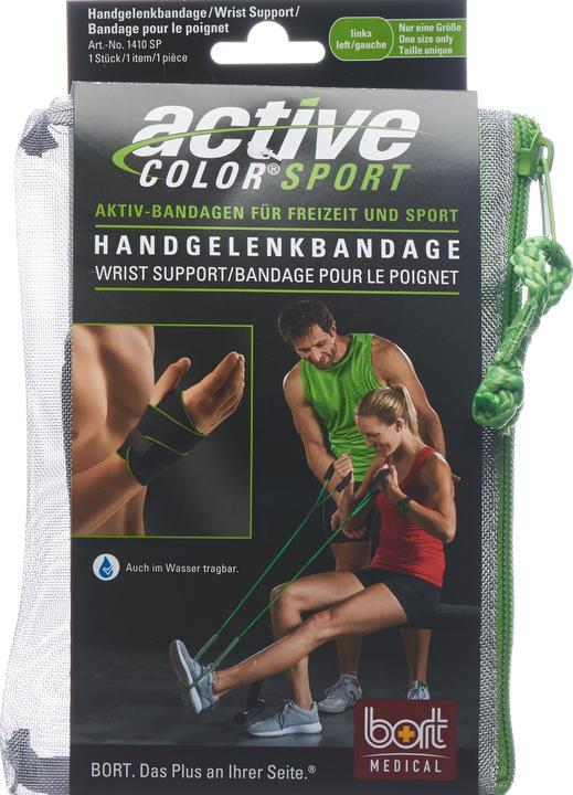 Produktbild Bort Medical ActiveColor Sport Handgelenkbandage links schwarz (One Size)