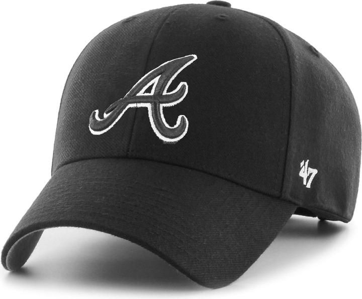 47 Brand MLB black Atlanta Braves MVP Snapback OSFA (One Size)