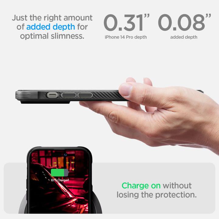 Actual product image Spigen Rugged Armor Mag Magsafe Iphone 14 Pro Matte Black (Apple iPhone 14 Pro)