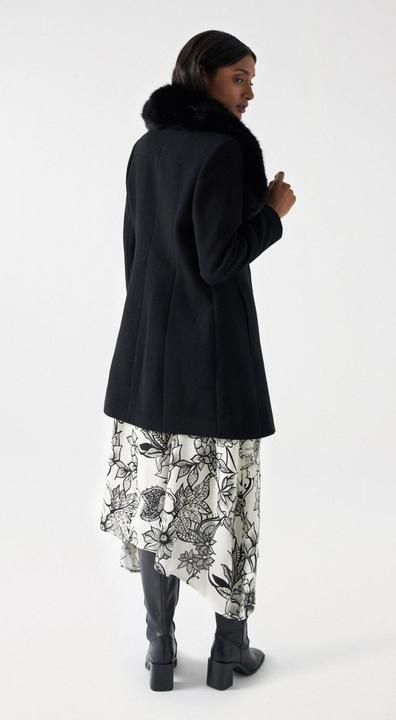 Actual product image Salsa Jeans Wool Coat Wool Coat With Fur Collar (XS)
