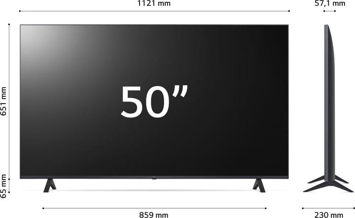Actual product image LG UHD 50" UR78 Series 50UR78006LK, 4K TV, 3 HDMI, SMART TV 2023 (50", LED, 4K)