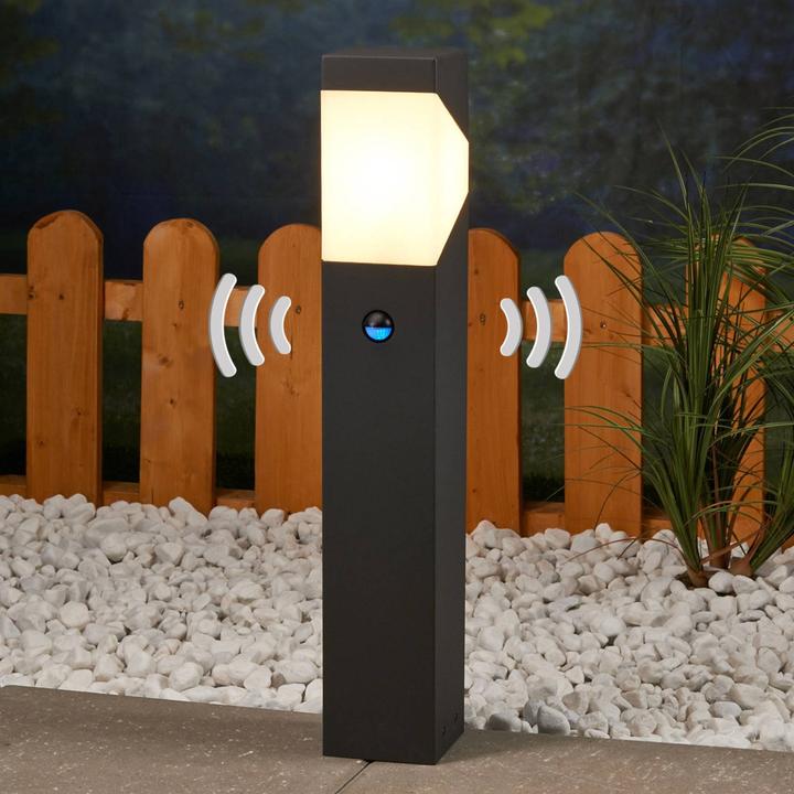 Produktbild Lucande Kiran Aussen Garten Leuchte w/Sensor H60 Graphite (790 lm, E27, IP44)