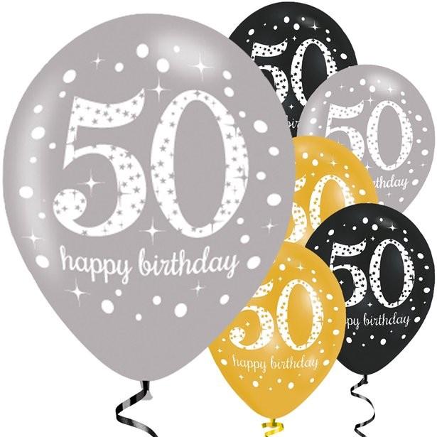 Produktbild Amscan Ballons 50 Jahre "Froher Geburtstag" (6 x)