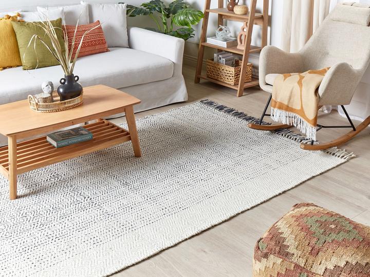Actual product image Beliani Wool Carpet White/Grey 160 x 230 cm OMERLI (160 x 8 cm)