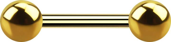Star Piercing Barbell Innengewinde vergoldet mit zwei Kugeln (Chirurgenstahl 316L)