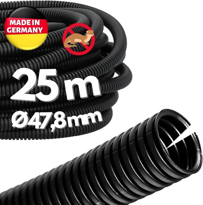 Produktbild Kalitec 25 Meter Wellrohr geschlitzt NW 50 I Wellschlauch offen I Marderschutzrohr I Leerrohr I Kabe (2500 cm)