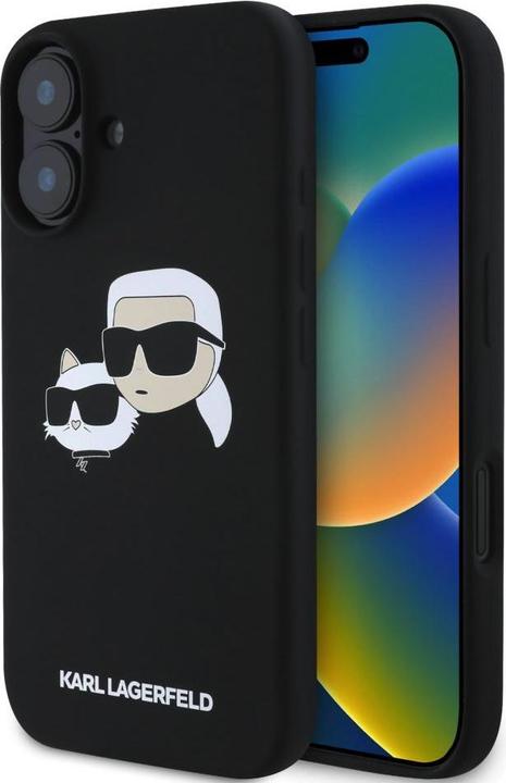 Produktbild Karl Lagerfeld KLHMP16MSKCHPPLK iPhone 16 Plus czarny/black HC MagSafe Sil Double Heads Print (Apple iPhone 16 Plus)